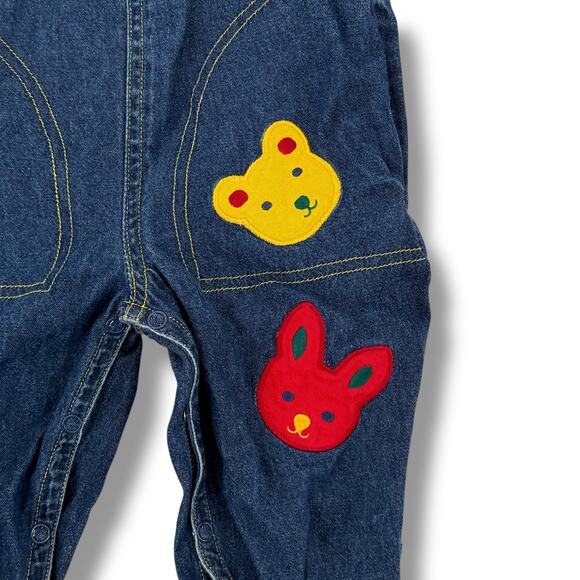 Vintage Gymboree Overalls Plaid Flannel Rainbow Tag Baby Boy Sz Infant 6-12 Mo - Picture 3 of 7